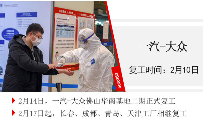 汽車行業(yè)復工率超75% 車企迎來大規(guī)模“返工潮”