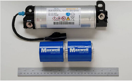 圖2:Maxwell公司用于VSS的超級(jí)電容器單體 圖2:Maxwell公司用于VSS的超級(jí)電容器單體