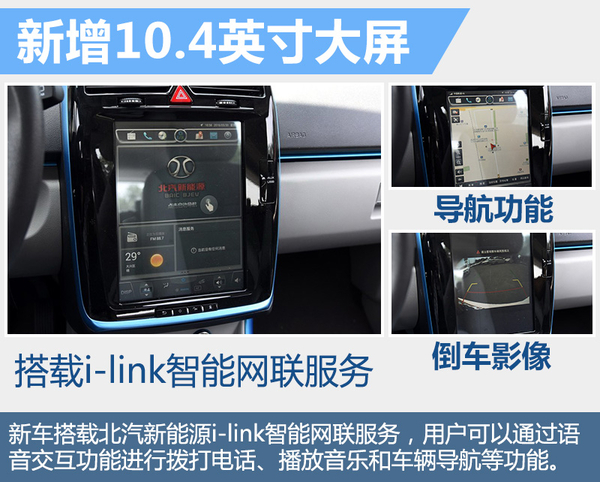 北汽新能源EV160-配置提升 搭超大觸摸屏 北汽新能源EV160-配置提升 搭超大觸摸屏