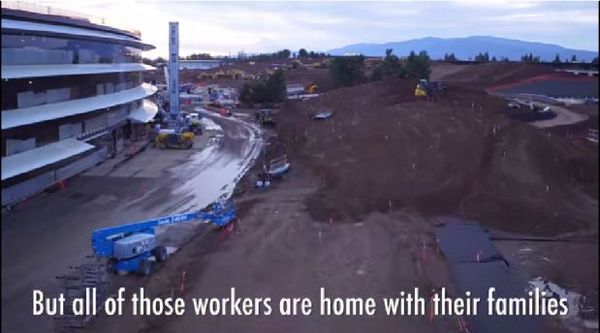 蘋果Campus 2 飛船總部4K無人機捕捉禮堂鏡頭 蘋果Campus 2 飛船總部4K無人機捕捉禮堂鏡頭