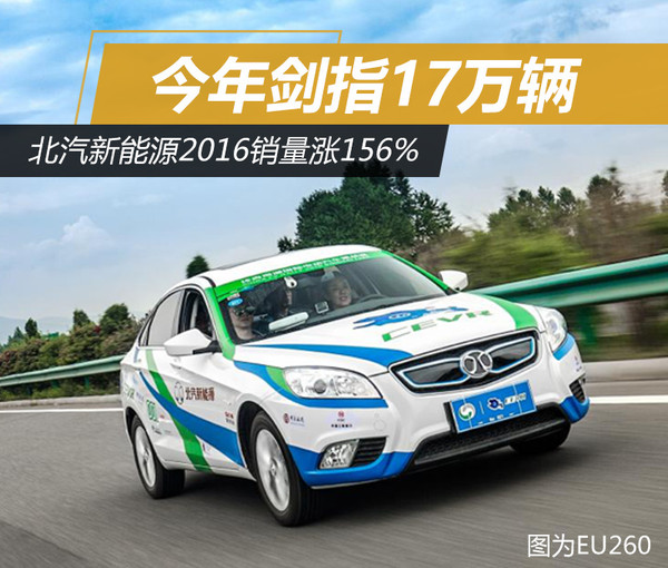 北汽新能源2016銷量漲156% 今年劍指17萬輛 北汽新能源2016銷量漲156% 今年劍指17萬輛