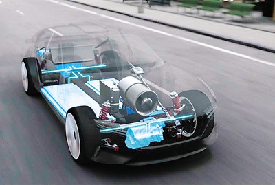 正道新能源車展示模型圖