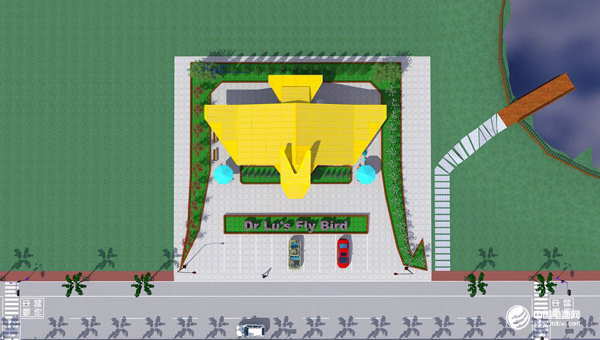 圖二，主建築結合景觀、設計巧妙構成一個「風」字，且風是紙鳶與黑鳶的飛行動力來源。