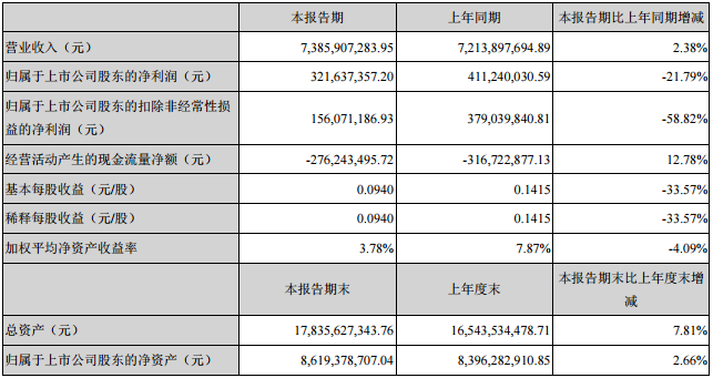 勝利精密主要會計數據和財務指標 勝利精密主要會計數據和財務指標
