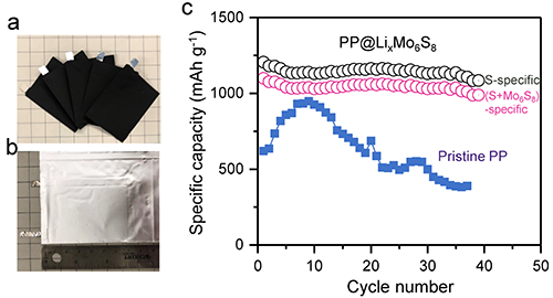 圖5. 采用PP@LixMo6S8功能隔膜的軟包電池電化學性能