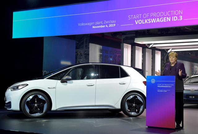 大眾集團ID.3電動車舉行投產儀式 德國總理默克爾出席