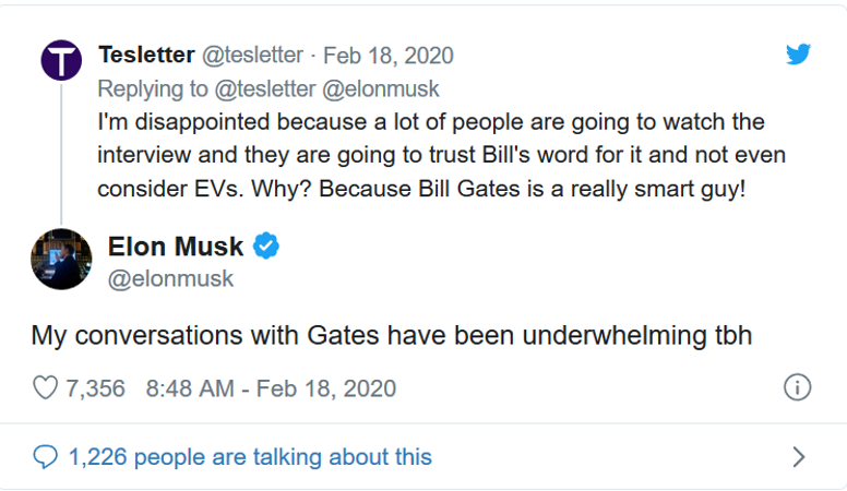 比爾·蓋茨與馬斯克隔空開火 