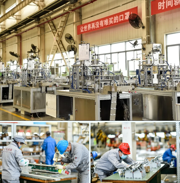 東風制造的首批口罩機下線 每臺產能為100只/分鐘
