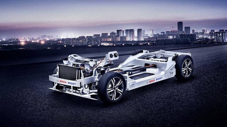 (圖片:博世和本特勒共同打造的“移動(dòng)底盤”) (圖片:博世和本特勒共同打造的“移動(dòng)底盤”)