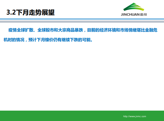金川集團(tuán)鎳市場(chǎng)月報(bào) (2020.3)