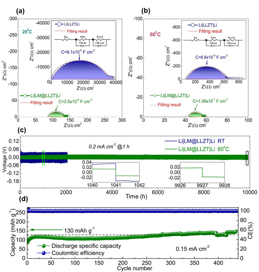 基于液態(tài)金屬潤濕的石榴石型電解質(zhì)的固態(tài)電池的電化學性能