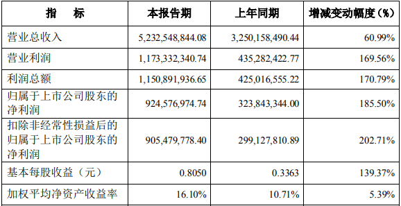 雅化集團2021年主要財務數據和指標（單位/元）