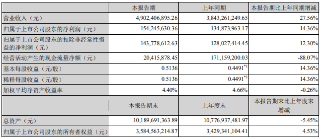 德賽電池主要會計數據和財務指標