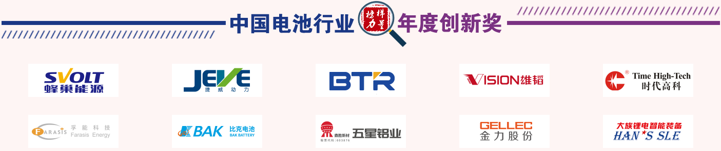 第12屆中國電池行業年度創新獎獲獎名單 第12屆中國電池行業年度創新獎獲獎名單
