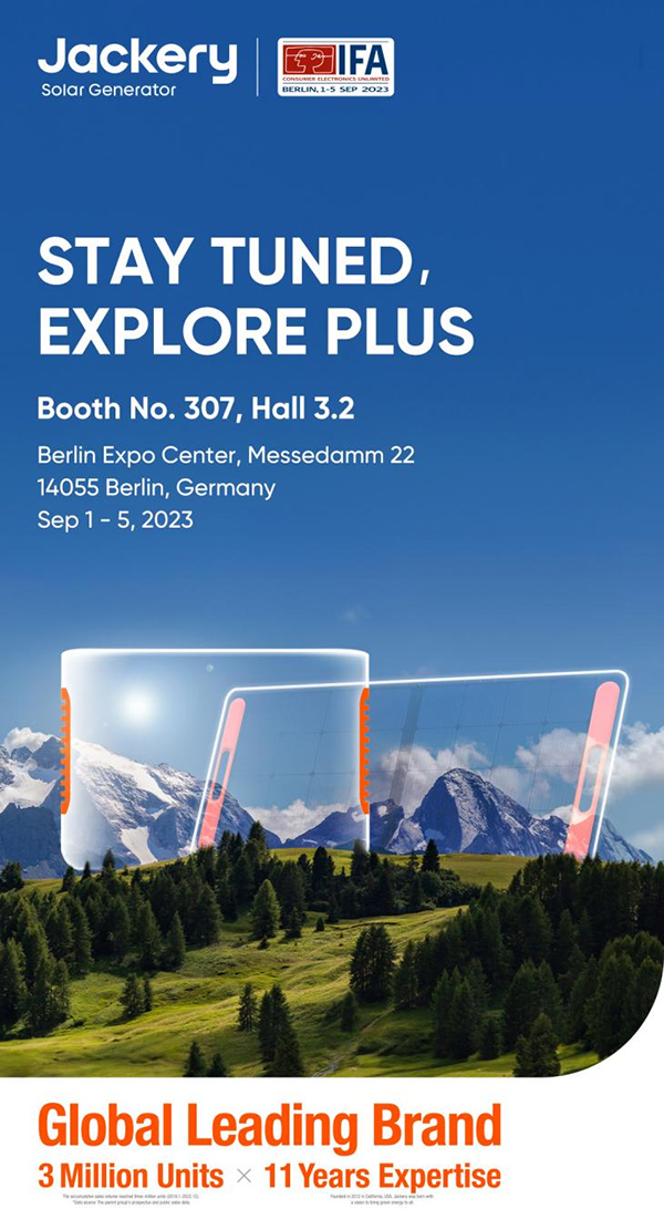 華寶新能將攜Jackery電小二Plus家族最新產品亮相IFA2023