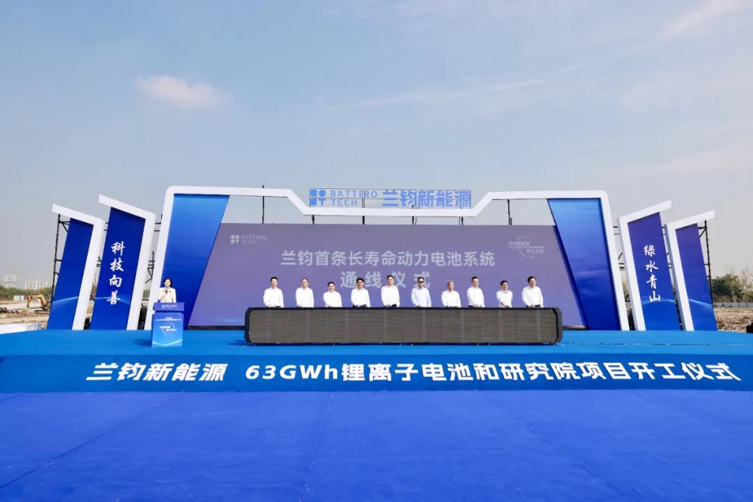 總投資超135億!蘭鈞新能源63GWh鋰電池和研究院項目開工