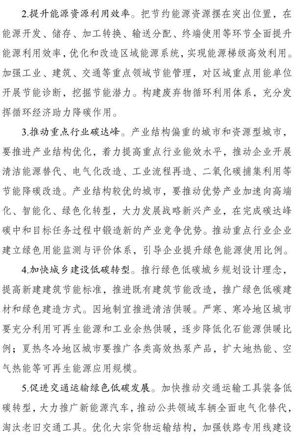 《國家碳達(dá)峰試點建設(shè)方案》 《國家碳達(dá)峰試點建設(shè)方案》