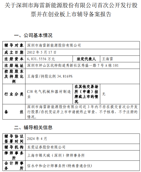 海雷新能源 海雷新能源