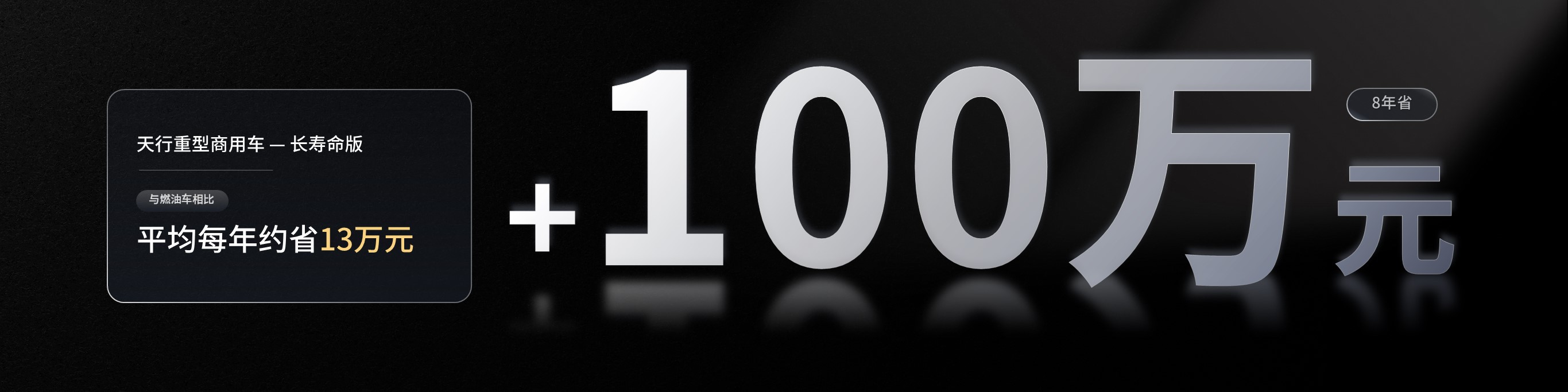 以每年行駛20萬公里的重卡為例，寧德時代天行重型商用車-長壽命版，相比燃油車，8年節省100多萬